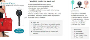 Upgraded 4000 mAh Stroller Fan