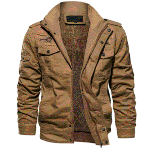 Bomber Zipper Jacket Winter Male Fleece Warm Coats